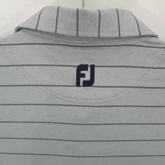 FootJoy Polo Mens S Gray Striped HPCA Cougar Performance Short Sleeve Golf Shirt - Picture 8 of 12